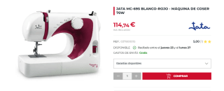 Jata Máquina de coser MC695 por 114,74€