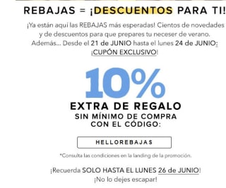 10% descuento sin minimo de compra