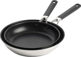 KitchenAid Classic Stainless Steel koekenpannenset 2-delig ø24+28cm voor €38,65 bij Bol.com