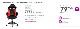 Silla Gaming Drift DR50 por 79.99€