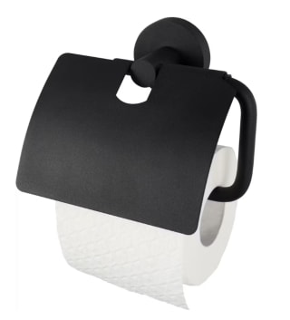 Haceka toiletrolhouder Kosmos met klep mat zwart voor €3,95 bij Ibood