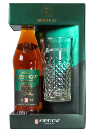 Pack Ron Arehucas 7 Años 700 ml + Vaso de Cristal de Regalo por 14.95€