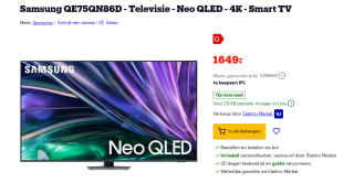 Samsung QE75QN86D - Televisie - Neo QLED - 4K - Smart TV voor €1.649 bij Bol
