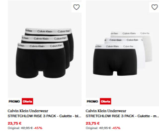 Pack 3 boxers Calvin Klein por solo 20,18€