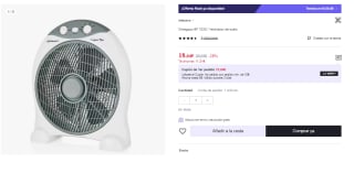 Orbegozo BF 1030 - Ventilador con 5 aspas, 3 Velocidades, Temporizador, Función Antivuelco, 45 W por 18.64€ (Cuenta Nueva 11.18€)