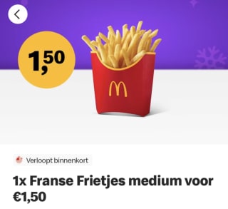 Medium Franse Frietjes voor € 1,50 bij McDonald's