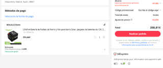 11.11 Batería LiFePO4 de 48V 100ah 12V 200AH 400ah por solo 208,81€