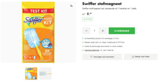 Swiffer stofmagneet set (1 handvat + 1 doek) voor €0,89 bij Wibra