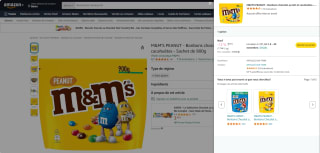 Sachet de 900g M&M'S PEANUT - Chocolat au lait et cacahuètes à 7€