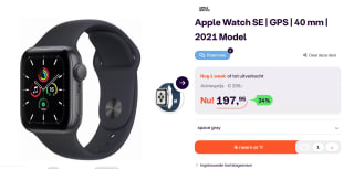 Apple Watch SE - Smartwatch - 40mm - Spacegrijs voor €197,95 bij iBOOD