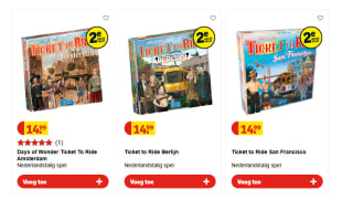 2 Ticket to Ride stedenspellen voor €22,25 bij kruidvat