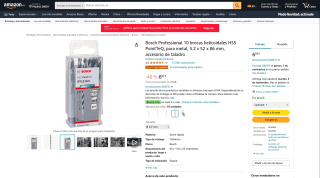 Bosch Professional 10 brocas helicoidales por 6,66€