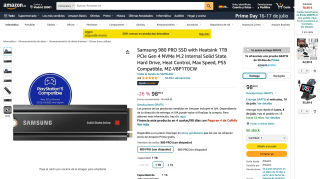 Samsung 980 PRO SSD 1TB por 98,99€