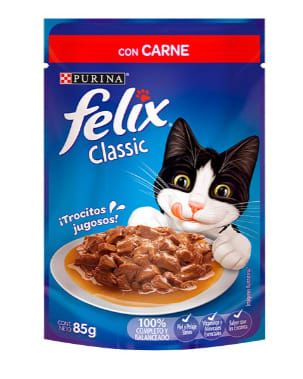 Alimento húmedo Félix para gatos adultos 15 sobres 85 gramos por $8.990