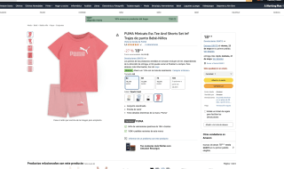 Conjunto de punto Bebé-Niños PUMA Minicats Ess Tee And Shorts Set Inf por solo 18,25€