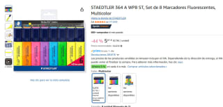 Staedtler 364 A WP8 ST, Set de 8 Marcadores Fluorescentes por 5,69€