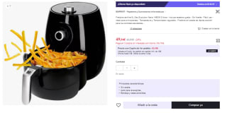 Freidora de aire sin Aceite NARIA, 1450W, 5L por 49.94€ (Cuenta Nueva 37.94€)