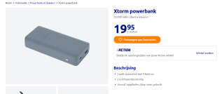 Xtorm powerbank 20.000 mAh bij de Action in België