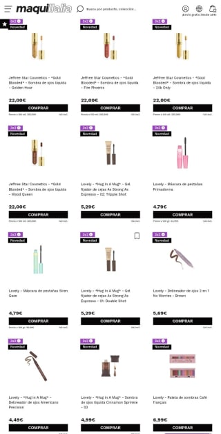 3×2 en la sección de Ojos en Maquillalia.