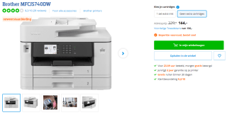 Brother MFC-J5740DW printer voor €164 via Coolblue