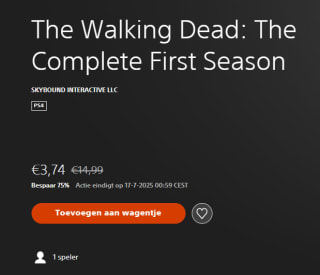 The Walking Dead: The Complete First Season voor €3,74 in de Playstation Store