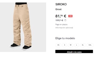 Pantalon de Snowboard de Hombre SIROKO Groot por 81.96€