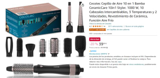 Cecotec Bamba CeramicCare 10in1 Styler Cepillo de Aire con 10 Cabezales Intercambiables 1000W por 39.9€