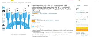 Pack 3x Cables iPhone 1M+2M+3M por 4.99€