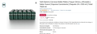 24 latas Voll-Damm Cerveza Doble Malta por 12,90€