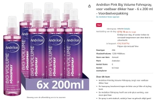 Creëer Volume Meesterwerk: Andrélon Pink Big Volume Fohnspray! Ontdek Tastbaar Dikker Haar - 6 x 200 ml - Voordelige Verpakking. Nu Shoppen!