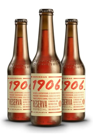 Cerveza 1906 Reserva Especial - Pack de 24 botellas x 33 cl por 18,24€.