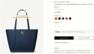 MICHAEL KORS Hadleigh Large Leather Tote Bag voor €89