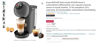 Krups NESCAFÉ Dolce Gusto KP243B Genio S koffiemachine voor €59,49 bij Amazon