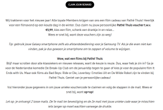 Pathe Thuis voucher t.w.v. €5,99 gratis voor Samsung Members