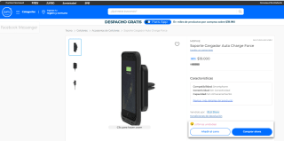 Soporte Cargador Auto Charge Force Mophie por $19.000