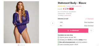 Statement Body - Blauw voor €2,98 bij Easytoys