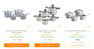 BK pannensets voor €99 bij Blokker