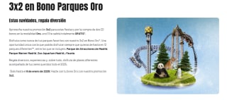 3x2 en Bono Parques Oro