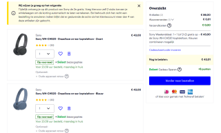 Sony WH-CH520 - Draadloze on-ear koptelefoon 1+1 gratis bij Bol.com