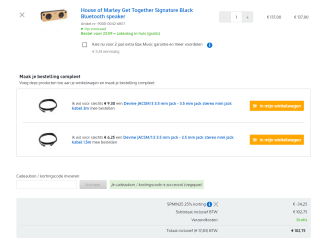 House of Marley Get Together Signature Black Bluetooth speaker voor €102,75 bij Bax