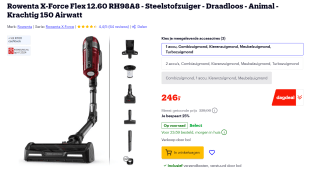 Rowenta X-Force Flex 12.60 RH98A8 Draadloze steelstofzuiger voor €146 na cashback bij Bol