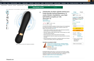 Masajeador Erótico para Mujer 10 Modos Recargable USB Silencioso Impermeable por 10,99€