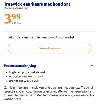 Treewick geurkaars voor maar €3,99