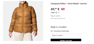 Chaqueta acolchada con diseño de espiga Columbia Puffect™ para mujer por 69.99€