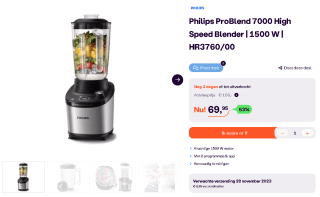 Philips ProBlend 7000 High Speed Blender (HR3760/00) voor €69,95