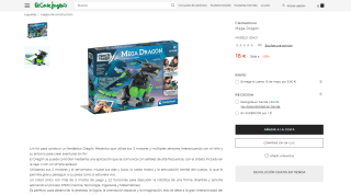 Robot para montar marca Clementoni Mega Dragon, por 18€