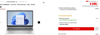 HP 15-fd0802nd 15.6 inch 128 GB laptop voor €299 bij Mediamarkt