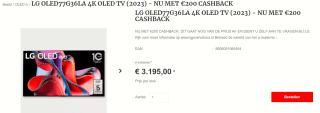 LG OLED77G36LA OLED 4K 2023 voor €2.995 na cashback bij Hofma