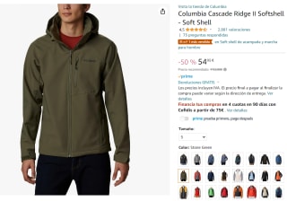 Chaqueta deportiva Columbia Cascade Ridge II Softshell por 54,95€