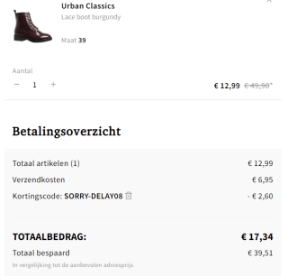 Urban Classics Veterlaarsvoor €10,39 dmv code bij Otrium